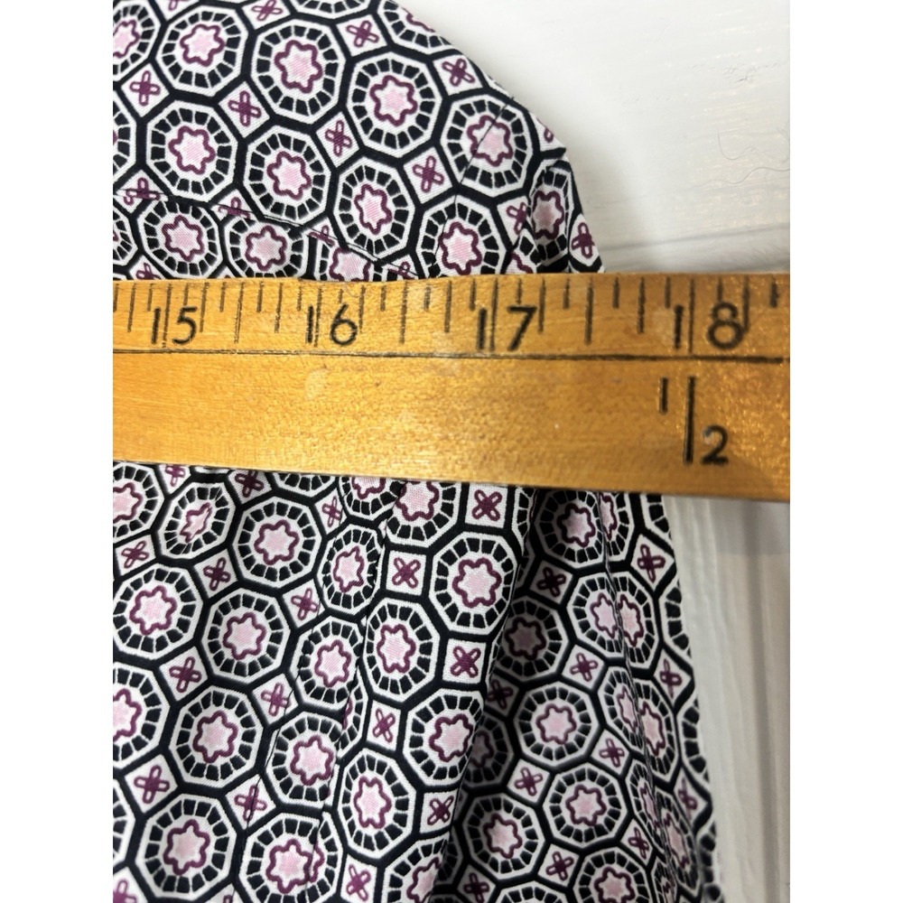 Express Slim Shirt Men's L (16-16 1/2) Black Purple Geometric Long Sleeve NEW - Picture 9 of 10